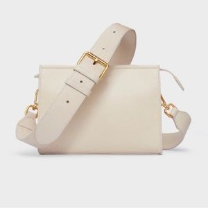 article & goods white pebble grain leather crossbody